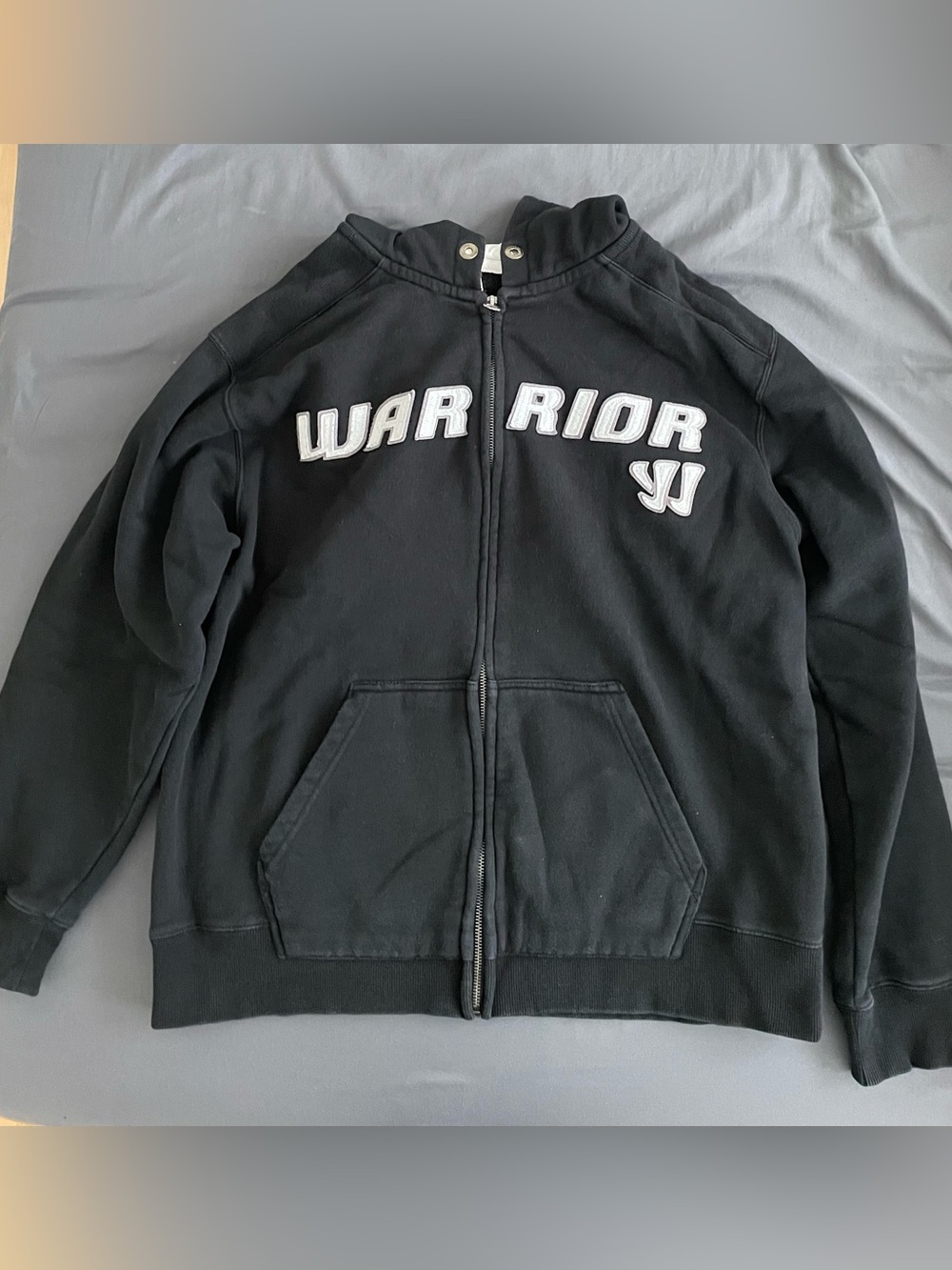 Black Warrior Hoodie Hockey Sweatshirt Large Men's Zip-Up Hood Sports Athletic